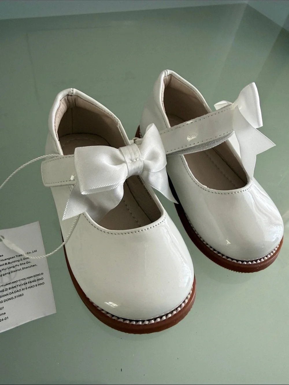 Girls White Shoes. Size 5 Months
